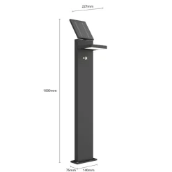 Solcelle Lampe Med Sensor|Gadebelysning Med Sensor ^ Lucande LED-solcellelampe Silvan, 100 cm, sensor, antracit