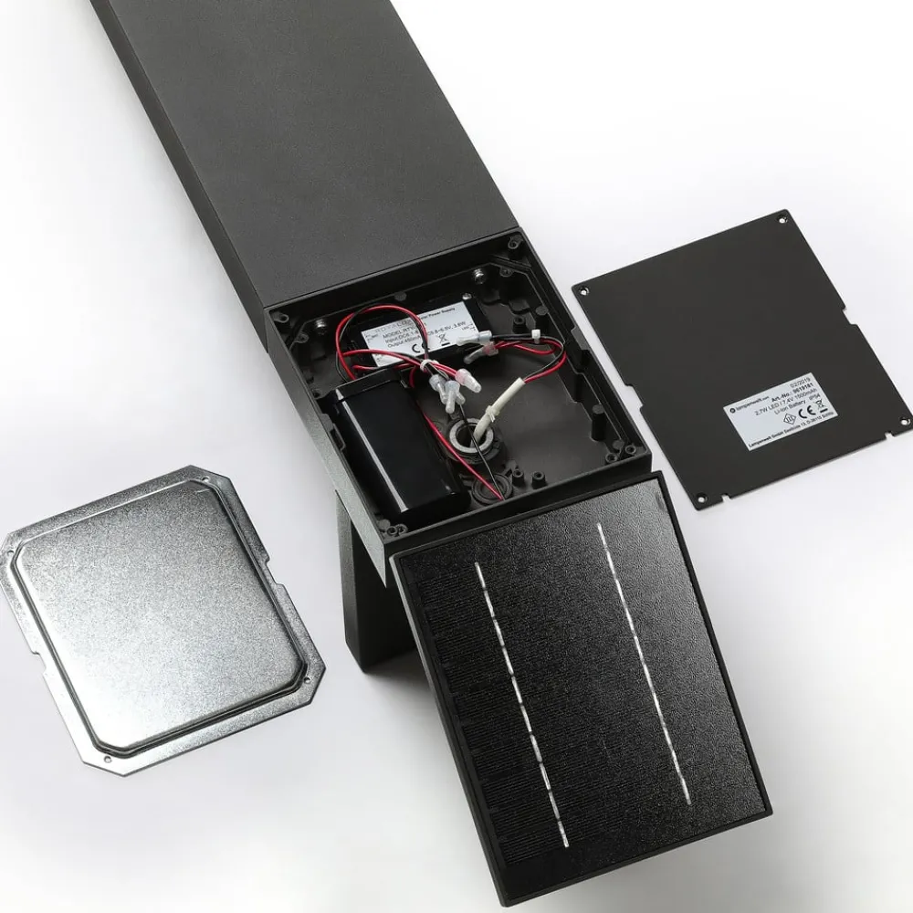Solcelle Lampe Med Sensor|Gadebelysning Med Sensor ^ Lucande LED-solcellelampe Silvan, 100 cm, sensor, antracit