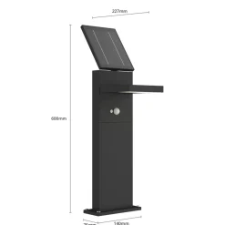 Solcelle Lampe Med Sensor|Gadebelysning Med Sensor ^ Lucande LED-solcellelampe Silvan, 60 cm, sensor, antracit