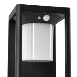 Lucande Solcelle Lampe Med Sensor|Væglamper > LED-solcellelampe Tilena, sort, aluminium, sensor
