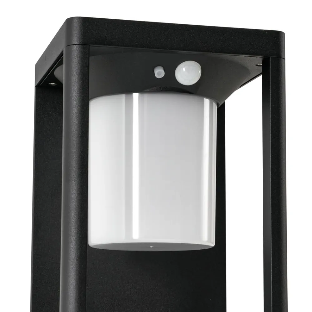 Lucande Solcelle Lampe Med Sensor|Væglamper > LED-solcellelampe Tilena, sort, aluminium, sensor