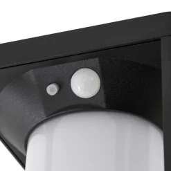 Lucande Solcelle Lampe Med Sensor|Væglamper > LED-solcellelampe Tilena, sort, aluminium, sensor
