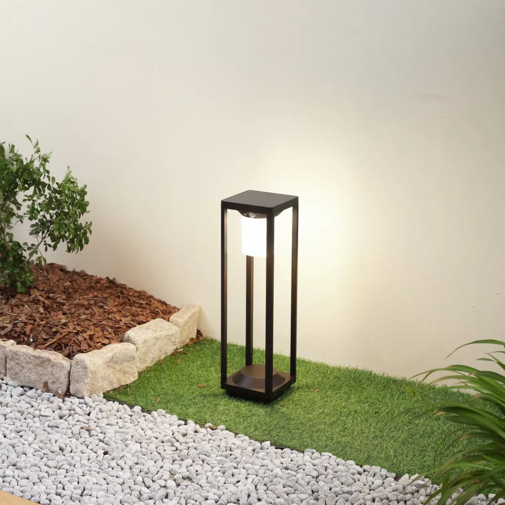 Solcelle Lampe Med Sensor|Gadebelysning Med Sensor ^ Lucande LED solcelle stibelysning Nilea, 50 cm, sort, sensor