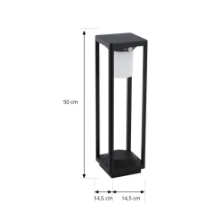 Solcelle Lampe Med Sensor|Gadebelysning Med Sensor ^ Lucande LED solcelle stibelysning Nilea, 50 cm, sort, sensor