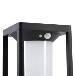Solcelle Lampe Med Sensor|Gadebelysning Med Sensor ^ Lucande LED solcelle stibelysning Nilea, 50 cm, sort, sensor