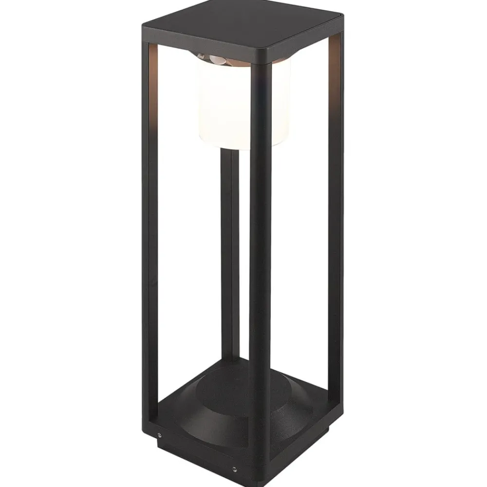 Solcelle Lampe Med Sensor|Gadebelysning Med Sensor ^ Lucande LED solcelle stibelysning Nilea, 50 cm, sort, sensor