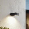 Lucande Solcelle Lampe Med Sensor|Væglampe Med Sensor > LED solcelle udendørs væglampe Dava, højde 5 cm, sensor
