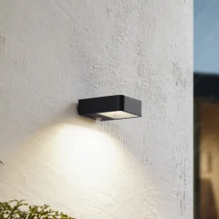 Lucande Solcelle Lampe Med Sensor|Væglampe Med Sensor > LED solcelle udendørs væglampe Dava, højde 5 cm, sensor