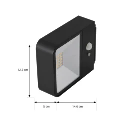 Lucande Solcelle Lampe Med Sensor|Væglampe Med Sensor > LED solcelle udendørs væglampe Dava, højde 5 cm, sensor