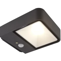 Lucande Solcelle Lampe Med Sensor|Væglampe Med Sensor > LED solcelle udendørs væglampe Dava, højde 5 cm, sensor