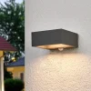 Lucande Solcelle Lampe Med Sensor|Væglampe Med Sensor > LED solcelle-væglampe Mahra, antracit, metal, sensor