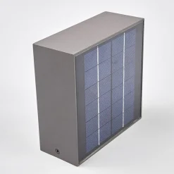 Lucande Solcelle Lampe Med Sensor|Væglampe Med Sensor > LED solcelle-væglampe Mahra, antracit, metal, sensor