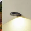 Lucande Solcelle Lampe Med Sensor|Væglampe Med Sensor > LED-solcelle-væglampe Tavon, rund, sort, sensor