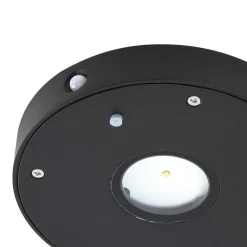 Lucande Solcelle Lampe Med Sensor|Væglampe Med Sensor > LED-solcelle-væglampe Tavon, rund, sort, sensor