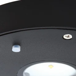Lucande Solcelle Lampe Med Sensor|Væglampe Med Sensor > LED-solcelle-væglampe Tavon, rund, sort, sensor