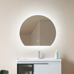 Lucande Møbel Og Interiør > LED-spejl Celestiel, halvcirkelformet, CCT, Ø 50 cm