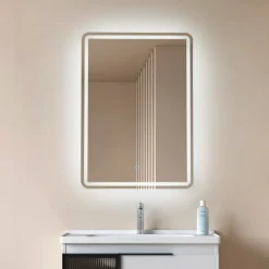Lucande Møbel Og Interiør > LED-spejl Celestiel, kantet, opvarmelig, CCT, 70 cm