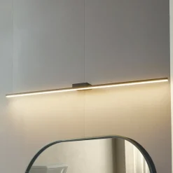 Lucande Væg- Og Spejllamper > LED-spejllampe Kivana, sort, metal, 120 cm IP44