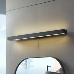 Lucande Væg- Og Spejllamper|Væglamper > LED-spejllampe Zafira, sort, aluminium, 90 cm, IP44