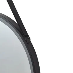 Møbel Og Interiør ^ Lucande LED-spejl Lelin, Ø 45 cm, sort, aluminium, CCT