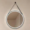 Møbel Og Interiør ^ Lucande LED-spejl Lelin, Ø 60 cm, sort, aluminium, CCT