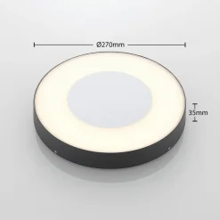 Lucande Terrassebelysning|Udendørs Loftlamper > LED udendørs loftlampe Sora, rund, sensor, IP54