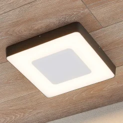 Lucande Udendørs Loftlamper > LED udendørs loftlampe Sora, kantet, sensor, IP54