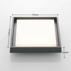 Udendørs Loftlamper ^ Lucande LED udendørs loftlampe Birta, mørkegrå, 27 cm, IP54
