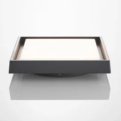 Udendørs Loftlamper ^ Lucande LED udendørs loftlampe Birta, mørkegrå, 27 cm, IP54