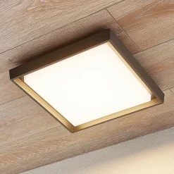 Udendørs Loftlamper ^ Lucande LED udendørs loftlampe Birta, mørkegrå, IP54, 34 cm