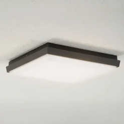 Lucande Terrassebelysning|Udendørs Loftlamper > LED udendørs loftlampe Amra, 30 cm, kantet, antracit