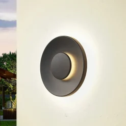 Terrassebelysning|Væglamper ^ Lucande LED udendørs væglampe Kayana, sort, aluminium, 24 cm