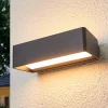 Lucande Væglamper > LED udendørs væglampe Midvig, mørkegrå, kantet, IP65