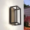 Væglamper ^ Lucande LED udendørs væglampe Thorvid, højde 26 cm, sort