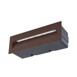 Lucande Terrassebelysning|Væglamper > LED-vægindbygningslampe Loya, 23 x 8 cm, rust, IP54
