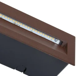 Lucande Terrassebelysning|Væglamper > LED-vægindbygningslampe Loya, 23 x 8 cm, rust, IP54