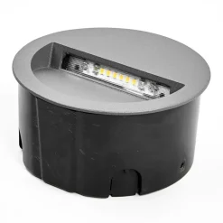 Lucande Terrassebelysning|Væglamper > LED-vægindbygningslampe Loya, Ø 11,5 cm, grå, IP54