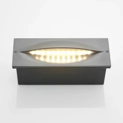 Lucande Terrassebelysning > LED-vægindbygningslampe Zandro, 25 cm, antracit, IP65