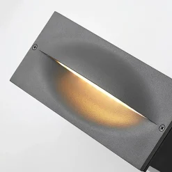 Lucande Terrassebelysning > LED-vægindbygningslampe Zandro, 25 cm, antracit, IP65