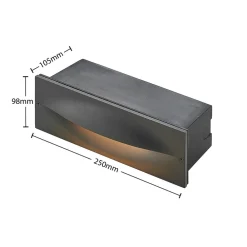 Lucande Terrassebelysning > LED-vægindbygningslampe Zandro, 25 cm, antracit, IP65
