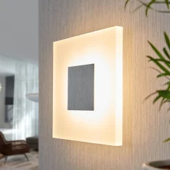 Lucande Væglamper|Væglamper > LED-væglampe Berlind, 26 cm, hvid, glas, metal