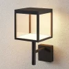 Lucande Væglamper > LED-væglampe Cube, antracit, glas, 37 cm, IP54