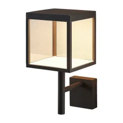 Lucande Væglamper > LED-væglampe Cube, antracit, glas, 37 cm, IP54