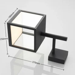 Lucande Væglamper > LED-væglampe Cube, antracit, glas, 37 cm, IP54
