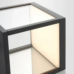 Lucande Væglamper > LED-væglampe Cube, antracit, glas, 37 cm, IP54