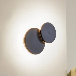 Lucande Gang|Væglamper > LED-væglampe Elrik, sort, 20 cm høj, metal