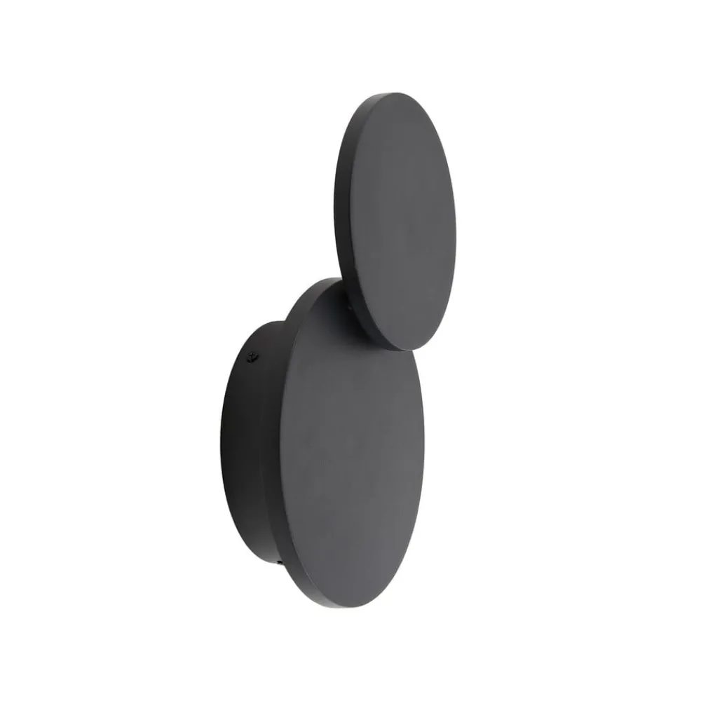 Lucande Gang|Væglamper > LED-væglampe Elrik, sort, 20 cm høj, metal