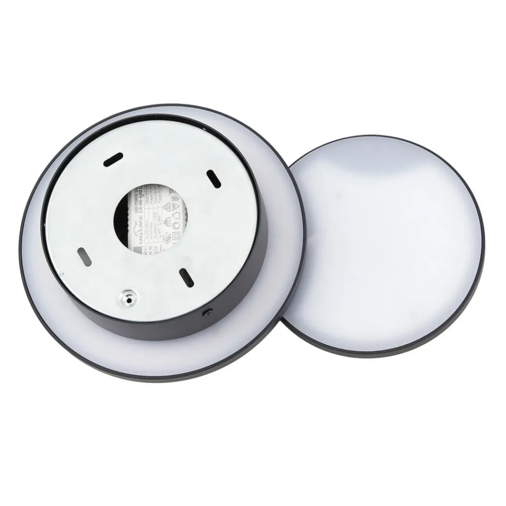 Lucande Gang|Væglamper > LED-væglampe Elrik, sort, 20 cm høj, metal