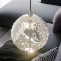 Lucande Væglamper|Væglamper > LED-væglampe Hayley, kromfarvet, glas, højde 34 cm