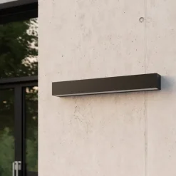 Lucande Terrassebelysning > LED-væglampe Lengo, 50 cm antracit, op/ned 3000K